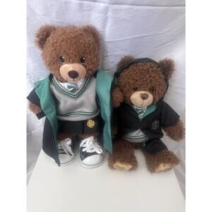 2021 Build A Bear 17” Harry Potter Slitherin BAB In Uniform Lot Of 2